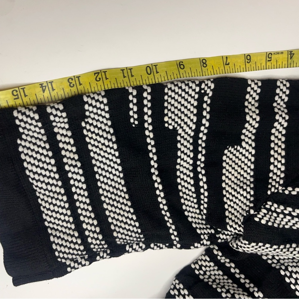 CHICOS Black and White Striped Women's open front mock neck cardigan size 3 - Picture 10 of 12